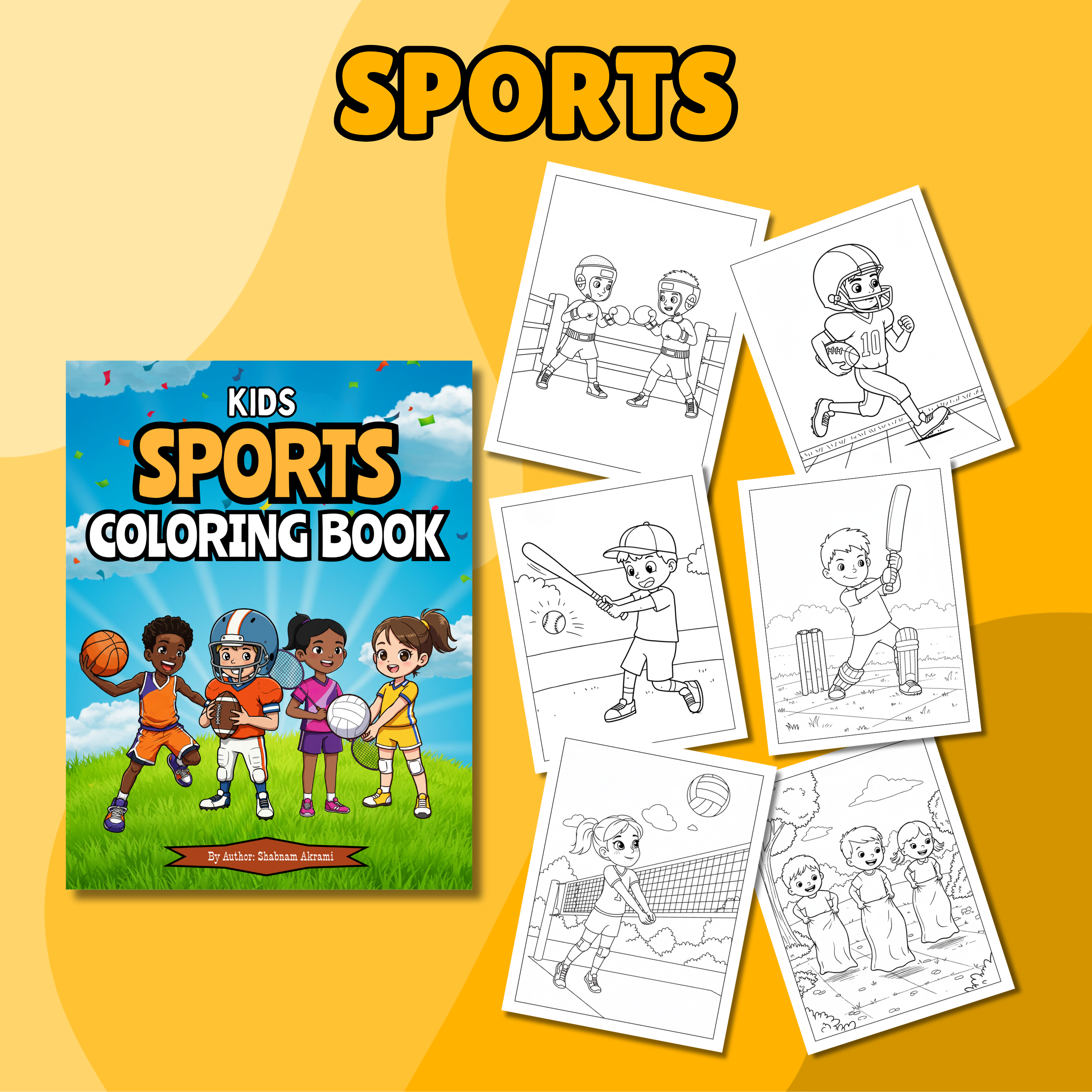 Kids Sports Coloring Book